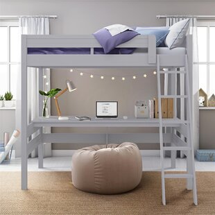 Top bunk bed with desk deals underneath